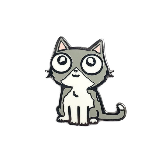 Gray Cat Pin - Printkeg.art