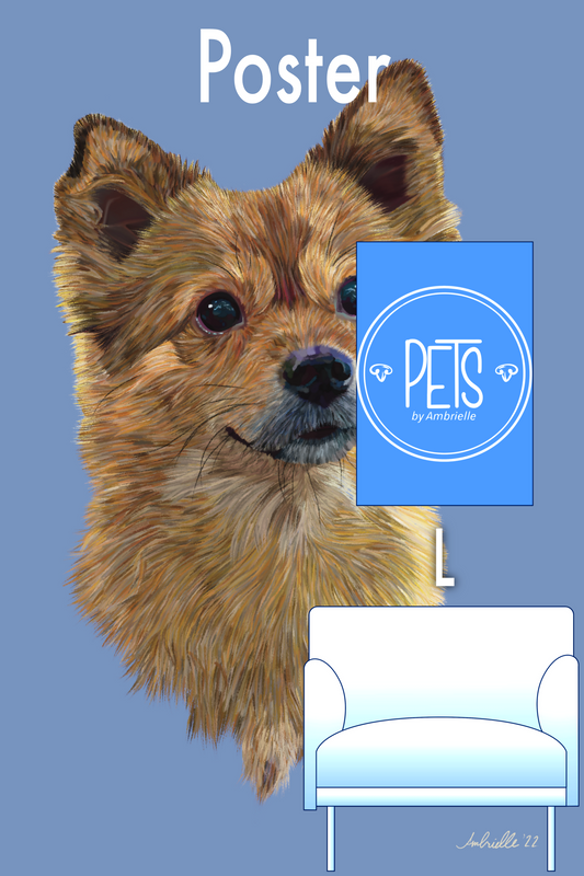 Commissioned Pet Portrait, Large Poster - Printkeg.art