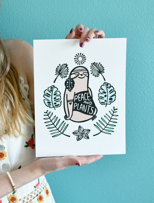 Free Spirit Sloth Art Print - Printkeg.art