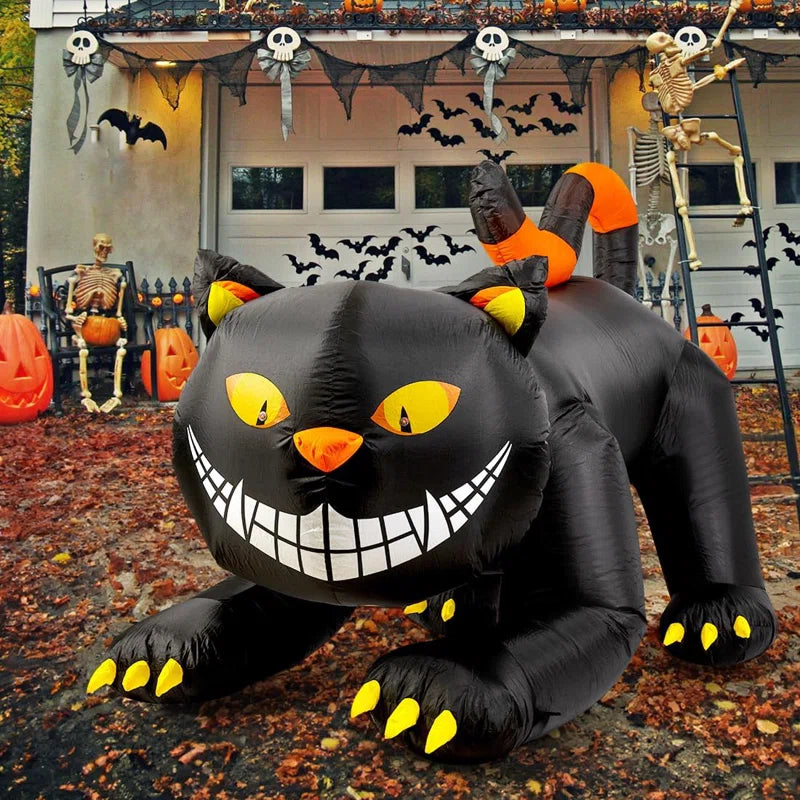 Halloween Inflatables 6 FT Halloween Inflatable Cat Moving Head Black Cat Halloween Decor