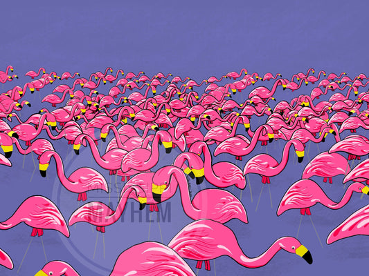 Flamingos to Go Go - Printkeg.art