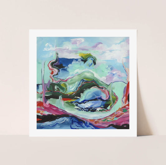 "You Are Safe to Explore Your Depths" Abstract Fine Art Print 12"x12" - Printkeg.art