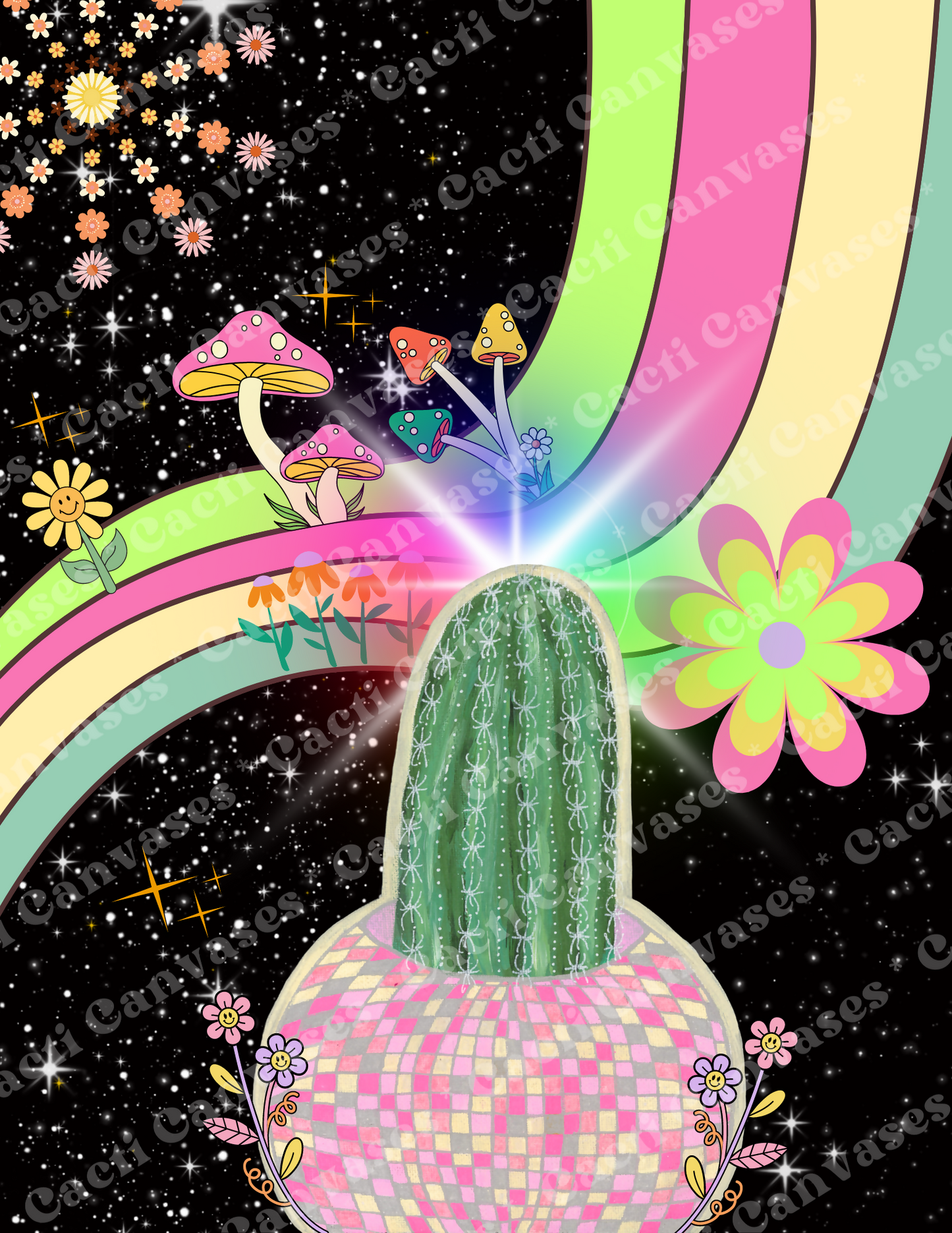 Colorful cactus art prints - Printkeg.art