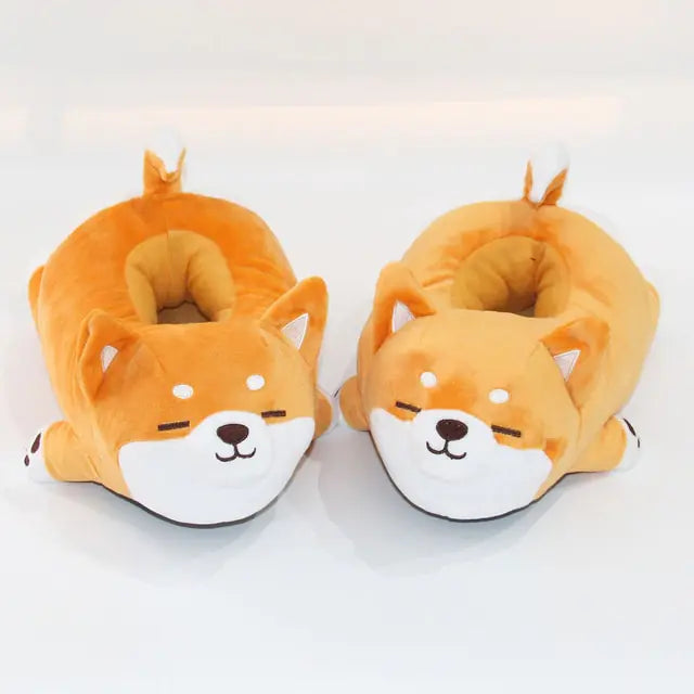 Puppy Home Plush Slippers - Printkeg.art