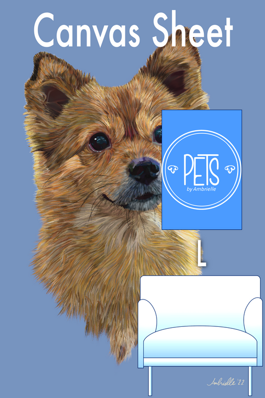 Commissioned Pet Portrait on Canvas Sheet, Large Vibrant - Printkeg.art